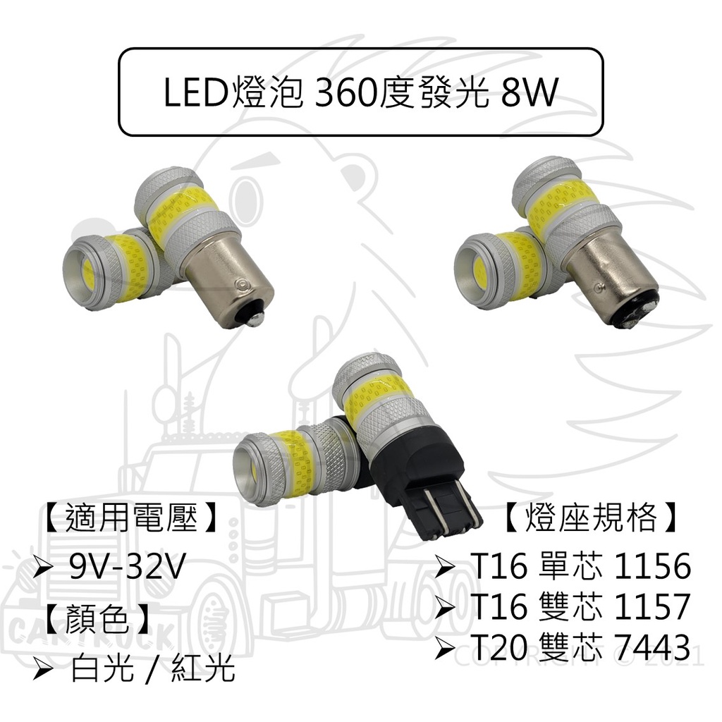 【燈泡】【LED】【COB360 寬電壓】高亮度【1156 1157 7440 7443】單芯 雙芯 燈泡 LED