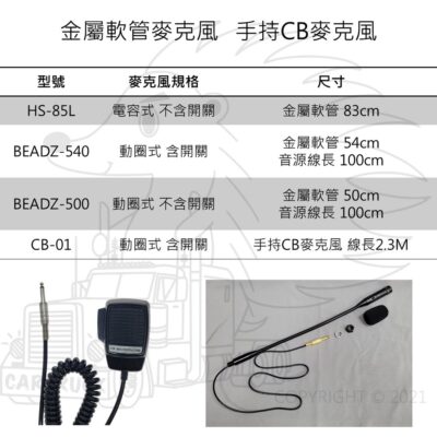 【廣播系統】軟管麥克風 手持CB麥克風 動圈式 電容式 麥克風 廣播用 POKKA CarTruckTW