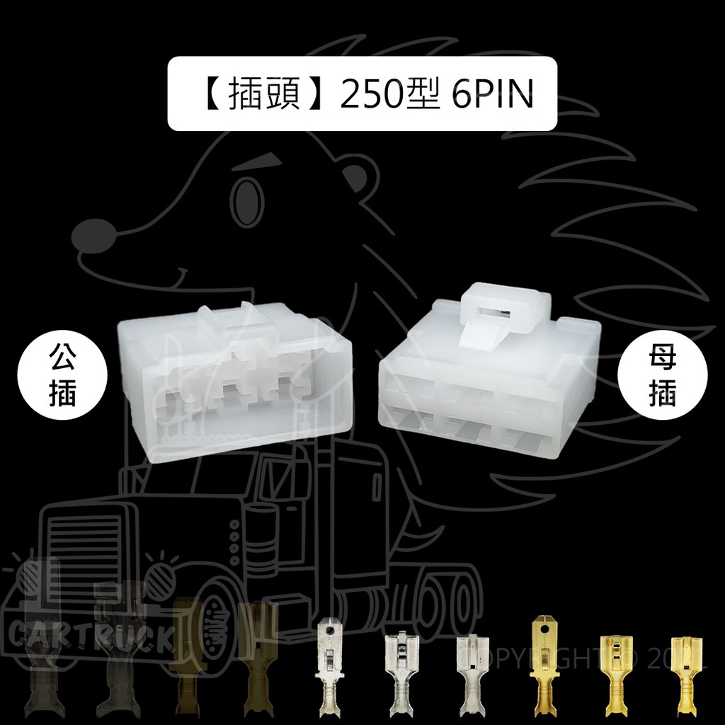 【插頭】【公母接頭 250型 1 2 3 4 6 8 Pin】 對插頭 公母插 不含線 電系接頭 連接線 車用接頭:圖片 6