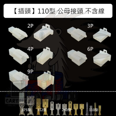 【插頭】插頭殼 不含線【適用110型 2.8mm】不防水 塑膠插頭 不含線 機車 車用 2P 3P 4P 6P 9P