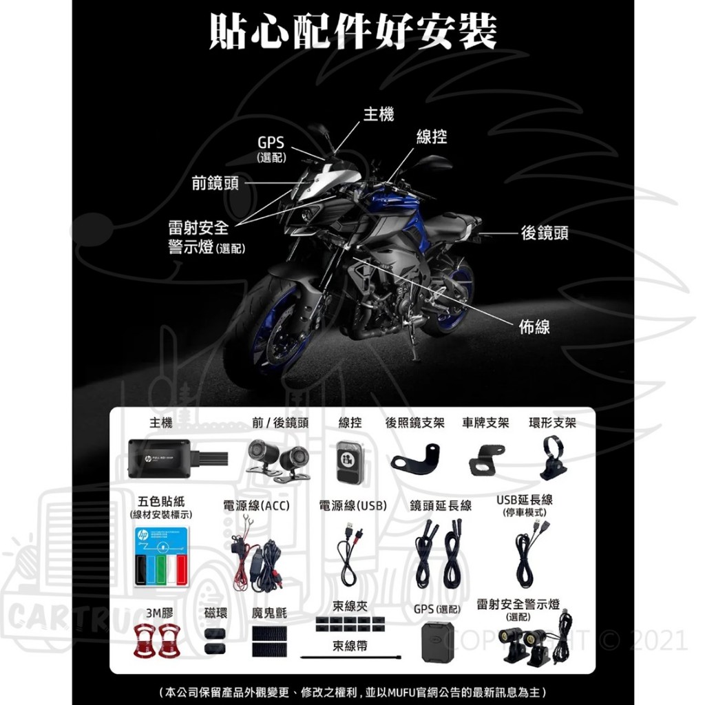 【行車紀錄器】【機車 雙鏡頭】【HP MOTO CAM M650】64G:圖片 6