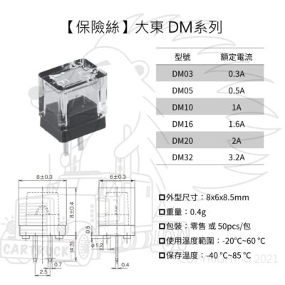 【保險絲】【大東保險絲】【DM系列】【DM03 DM05 DM10 DM16 DM20 DM32】MICRO FUSE