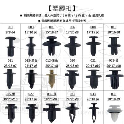 【塑膠扣子】【汽車 機車 塑膠卡扣】汽車紐扣 扣子 汽車塑膠扣 汽車塑膠卡扣 塑膠扣子 固定扣 飾板卡扣 塑膠鉚釘