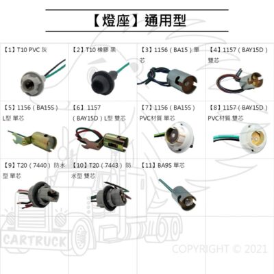 【燈座】【1156 1157 T10 T20 7440 7443 15 9】單芯 雙芯 小燈 方向燈 燈頭 汽車 卡車